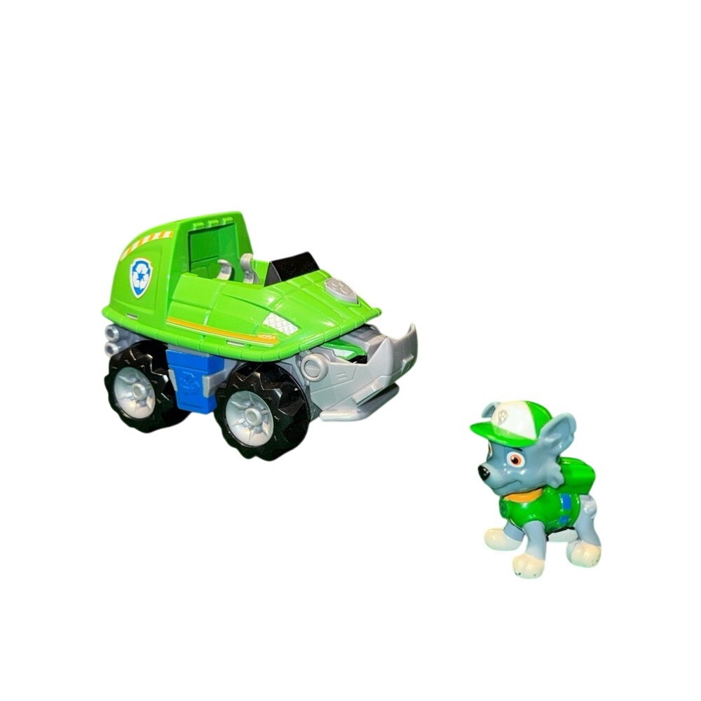 PAW Patrol Jungle Pups Rocky Turtle Vehicle with Rocky Figure Green Toy Truck